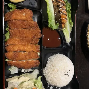 Bento Box (Chicken Katsu &amp; Salmon Teriyaki)