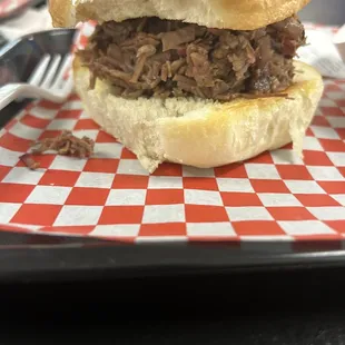 Chopped beef sandwich