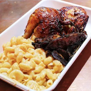 Rotisserie Chicken with Mac n Cheese and Mushrooms