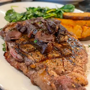 steak and sweet potatoes