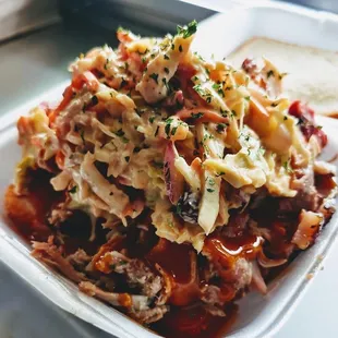 Pulled Pork Sandwich, topped w/ Cranberry Coleslaw