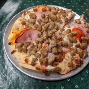 Meaty pizza