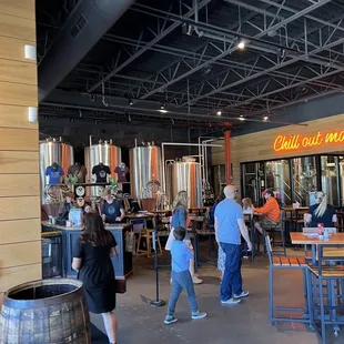 people in a large room