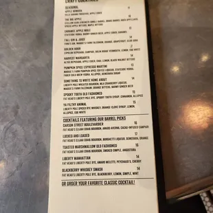 menu