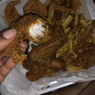 Plump juicy crispy shrimp