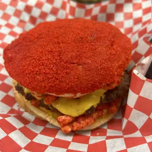 Hot Cheetos Burger