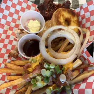 Donut Burger, Hand-Cut French Fries