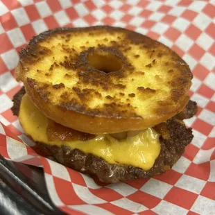 Donut Burger it's sweet and salty all in one!