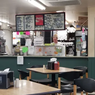 the interior of a fast food restaurant