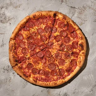 Pepperoni Pie: red sauce, mozzarella, pepperoni