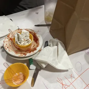 finished food and left overs