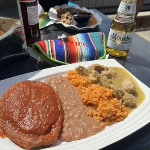 Chile relleno and Chile verde plate