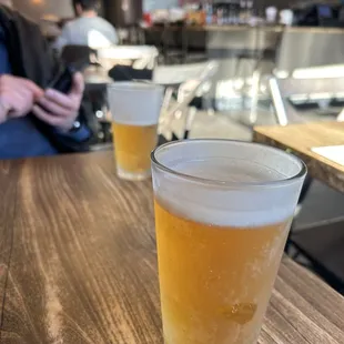 IPA and a Modelo. Pre-chilled glass. Nice touch!