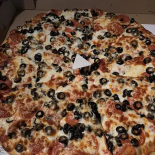 Large pepperoni and olives
