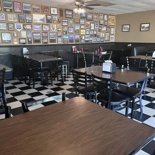 Dining area with 2 TVs