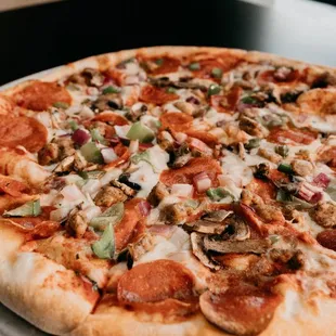 a pizza on a plate
