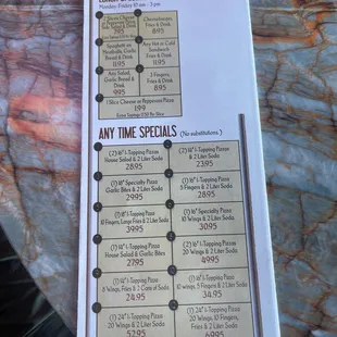 New menu