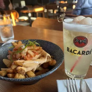 kimchi fries, lychee mojito