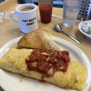 El Jeffe omelet. So good with the black beans and chorizo.