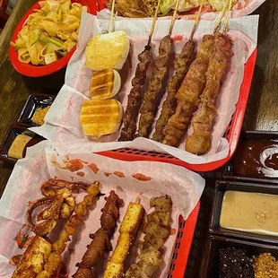 Assortment of skewers