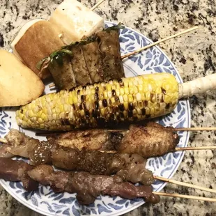 a plate of grilled food