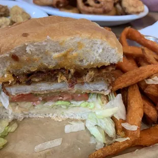 Three little pigs &amp; sweet potato fries