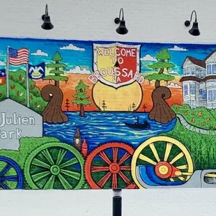 a mural on the wall