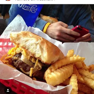 Cheese burger with a sweet bun