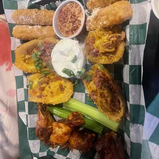 a platter of fried food