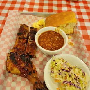 small ribs and chicken combo