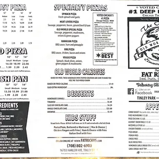 Updated Menu