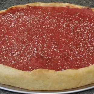Our deep dish pizza is a popular one!!