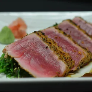 a close up of a piece of meat