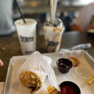 a sandwich and fries