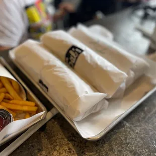 a sandwich and fries