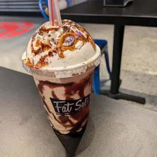 @endoedibles 09/13/24 #2 Shake - Coffee ice cream, shaved dark chocolate, smashed pretzels