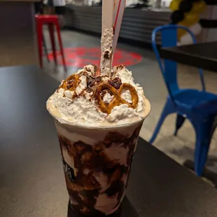 @endoedibles 09/13/24 #2 Shake - Coffee ice cream, shaved dark chocolate, smashed pretzels