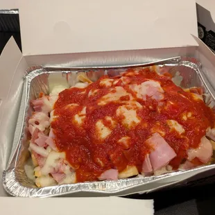 @endoedibles 09/13/24 Stromboli Fries - ham, pepperoni, salami, provolone, mozzarella, marinara