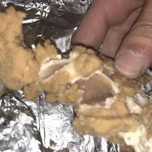 RAW CHICKEN :) don&apos;t eat here unless you want to go to the hospital for Salmonella.