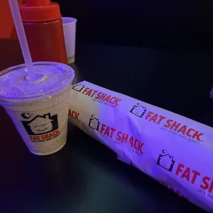  a drink and a snack wrap