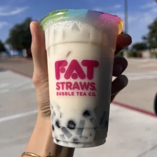 Horchata Milk Tea w/ Boba &amp; Lychee