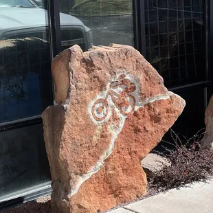 Rock decoration outside.