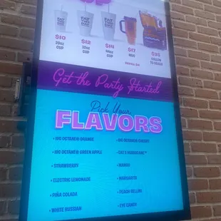 Drive through menu