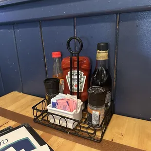 Condiments on the table ready to go!