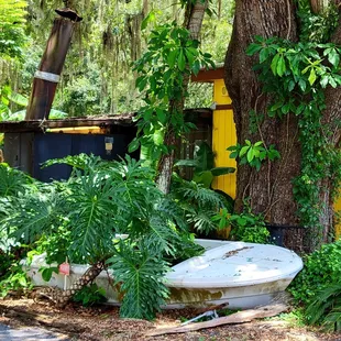 July 2021: Located on the side of the building. Love the Live Oak canopy!