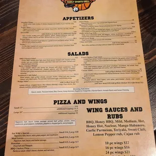 the menu