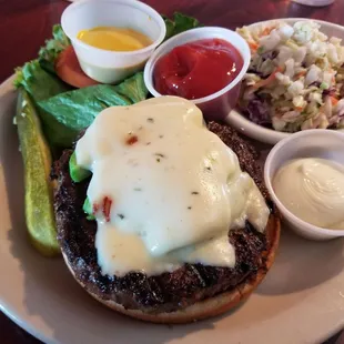 California Cheeseburger with coleslaw