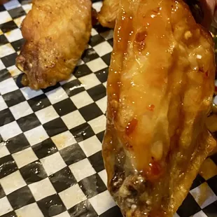 A chili sauce flavor wing.  It was ginormous!