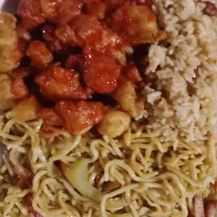 #8 Sweet &amp; Sour Chicken with Pork Fried rice &amp; Pork Chow Mien super delicious