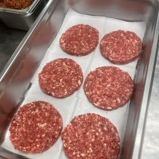 six patties of salami